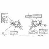 Схема вузла: Інформаційні наклейки для Honda VF750 Magna