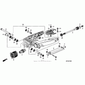 Схема вузла: Задній важіль (Маятник) для Honda VT1300 Sabre