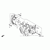 Схема узла: Передний тормозной суппорт для Honda VF750 Magna