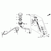 Схема вузла: Задній гальмівний циліндр для Honda FX650 Vigor