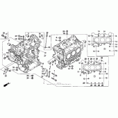 Схема узла: Блок цилиндров для Honda GL1500 Gold Wing Aspencade