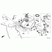 Схема вузла: Паливний бак + паливний насос для Honda CBR500 CBR500R