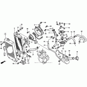 Схема вузла: Радіатор для Honda VT750 Shadow Deluxe