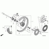 Схема узла: Передние колесо для Honda CRF250 CRF250X
