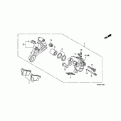 Схема вузла: Задній гальмівний супорт (CB600F / F3) для Honda CB600F Hornet