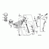 Схема вузла: Задній гальмівний циліндр для Honda NT700 NT700V
