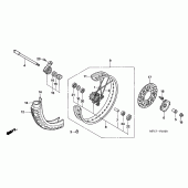 Схема вузла: Переднє колесо для Honda FMX650