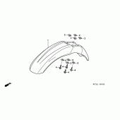 Схема вузла: Переднє крило для Honda XR400