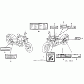 Схема вузла: Caution labels для Honda VT600 Shadow VLX