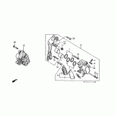 Схема узла: Передний тормозной суппорт (ST1100L/M/N/P/R) для Honda ST1100 Pan-European