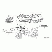 Схема вузла: Label read the manual (CB600F22) для Honda CB600F Hornet S