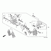 Схема узла: Передний тормозной суппорт (R.) для Honda CBR1100XX Blackbird