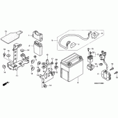 Схема вузла: Акумулятор для Honda VT1100 Shadow Sabre