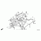 Схема вузла: Middle cowl + lower cowl (r.) Для Honda CBR600 CBR600RR