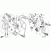 Схема вузла: Ручка керма & Пульт управління рульовой & Троси для Honda CRF450 CRF450X