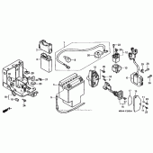 Схема вузла: Battery (1) для Honda VT1100 Shadow Aero