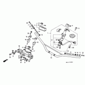 Схема вузла: Верхня траверса і Кліпон керма для Honda XRV750 Africa Twin