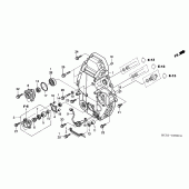 Схема узла: Зад. crankcase cover для Honda ST1300 Pan-European
