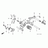 Схема вузла: Копірний вал & Вилки & Вал перемикання для Honda CRF450 CRF450X