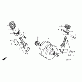 Схема вузла: Колінчастий вал і Поршень для Honda XL600 Transalp