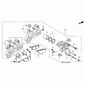 Схема вузла: Задній гальмівний супорт для Honda CBF600