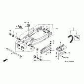 Схема вузла: Задній важіль (Маятник) для Honda XR400