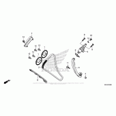 Схема вузла: Ланцюг ГРМ & Натяжник & Заспокоювач для Honda CBR650F