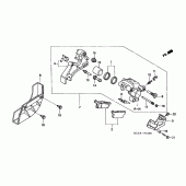 Схема вузла: Задній гальмівний супорт для Honda XR400