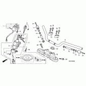 Схема вузла: Верхня траверса & Кліпон керма для Honda CB600F Hornet