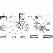 Схема вузла: Інформаційні наклейки для Honda CBR1000 CBR1000F Hurricane