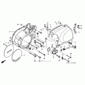 Схема вузла: Ліва кришка картера для Honda VT1100 Shadow Sabre