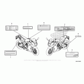Схема вузла: Інформаційні наклейки для Honda CBR650F