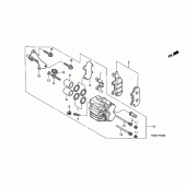 Схема вузла: Передній гальмівний супорт для Honda VT125 Shadow