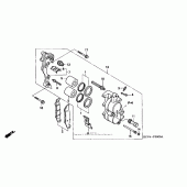 Схема узла: Передний тормозной суппорт для Honda XR400