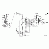 Схема узла: Задний тормозной цилиндр (cbr600ra) для Honda CBR600