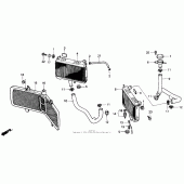 Схема вузла: Радіатор для Honda GL1500 Gold Wing Interstate