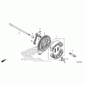 Схема узла: Задний тормозной барабан 1 для Honda VT750 Shadow Aero