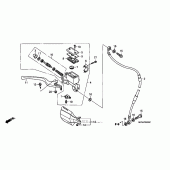 Схема вузла: Передній гальмівний циліндр для Honda XR650