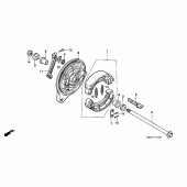 Схема вузла: Задній гальмівний барабан для Honda VT600 Shadow VLX