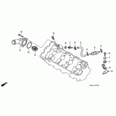 Схема узла: Термостат для Honda CBR600 CBR600F