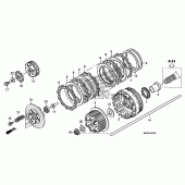 Схема узла: Сцепление для Honda ST1300 Pan-European