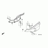 Схема вузла: Бічний обтічник (1) для Honda NX500 Dominator
