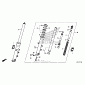 Схема узла: Вилка передней оси для Honda CB1100