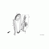 Схема вузла: Ланцюг ГРМ і Натяжитель і Успокоитель для Honda XR250