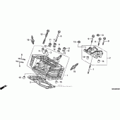 Схема узла: Задняя головка цилиндра для Honda VT750 Shadow Aero