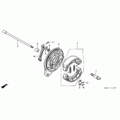 Схема вузла: Задній гальмівний барабан для Honda VT750 Shadow Aero