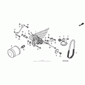 Схема вузла: Масляний фільтр + маслонасос для Honda VT1300 Sabre