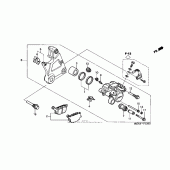 Схема вузла: Задній гальмівний супорт для Honda VTX1300