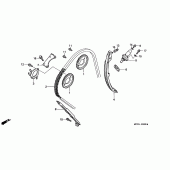 Схема узла: Цепь ГРМ и Натяжитель и Успокоитель для Honda CB1100 CB1100SF X11