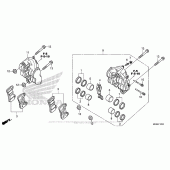 Схема вузла: Передній гальмівний супорт (1) для Honda CBR1000 CBR1000RR Fireblade